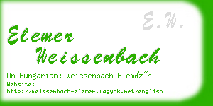 elemer weissenbach business card